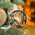 thumbnail image 6 of BNNG 26 Letters Christmas Tree Letter Shaped Bookshelf Pendant, Book Lover Christmas Tree Hanging Ornament, 2D Acrylic Mini Bookshelf Pendant for Xmas Tree Door Window Decor, 3 inch, 6 of 8