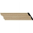 thumbnail image 2 of 3"H x 2 1/4"P x 3 1/4"F x 94 1/2"L Bedford Carved Wood Crown Moulding, Maple, 2 of 2