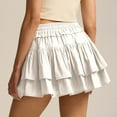 thumbnail image 5 of YUTK Women's Summer Flowy Mini Skorts High Waist Ruffle Tiered Casual Cute Boho Short Beach Skirts Built-in Shorts White S-Xl, 5 of 8