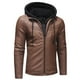 thumbnail image 2 of Chaquetas Casuales Con Capucha Para Hombre Chaquetas Con Capucha de Cuero Con Control de Acceso Con Doble Cremallera Odeerbi ODB-4, 2 of 9