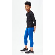 قمصان DEVOPS 3 Pack Youth Boys Compression Athletic Performance Baselayer طويلة الأكمام (صغيرة، أسود/أسود/أسود)