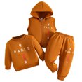 thumbnail image 3 of Toddler Boys 3 Piece Outfit Set, Long Sleeve Crewneck Sweatshirt, Zip-Up Hoodie & Elastic Jogger Pants, Casual Letter Print Activewear | CSEONE, 3 of 7