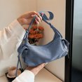 thumbnail image 3 of HUISZJ Shoulder Bag, Punk Style Shoulder Bag Clutch Handbag, PU Leather Top Handle Handbag for Travel Commute Work (Blue), 3 of 8