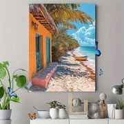 Tropical Beach House Canvas Wall ArtPerfect for Living RoomBathroomKitchenOffice Decor