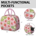thumbnail image 6 of Lunch Bag Women Lunch Bag with Front Pocket Portable Large Cooler Tote for Healthy Eating Enthusiasts with Side Pockets for Work Office Picnic Strawberry (36)-new_30, 6 of 7