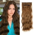 thumbnail image 4 of Ashosteey Remy Clip in Hair Extensions Human Hair Medium Brown,Natural Soft Synthetic Hairpieces for Women, Dark Blonde with Light Blonde Ends,Natural Soft Hairpieces for Women, 4 of 4