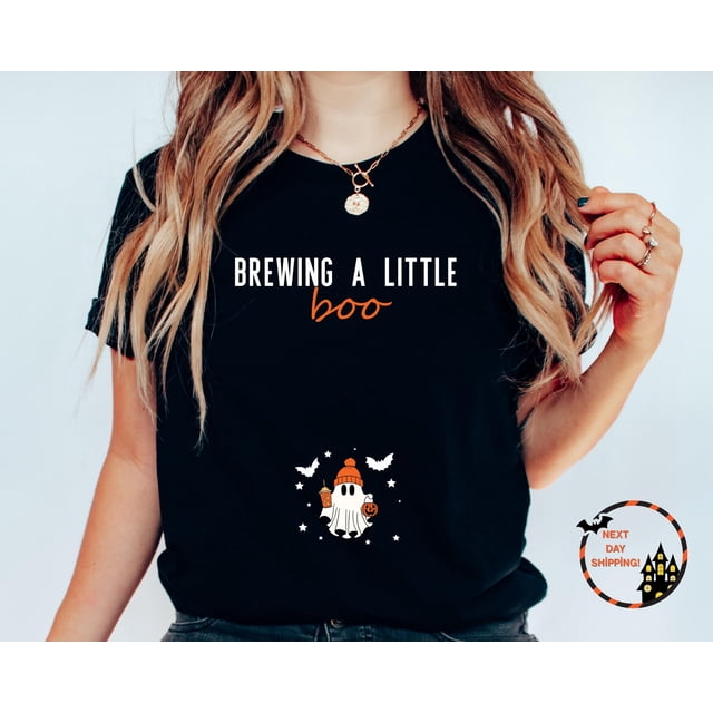 Ishii Melatic Chandail de Maternité « Brewing a Little Boo »: Annonce de Grossesse d'Halloween