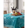 thumbnail image 6 of Turquoise Boho Table Cloth, Abstract Art Floral Ethnic Tribal Waterproof Tablecloth for Rectangle Tables, Reusable Washable Fabric Table Cover for Restaurant Kitchen Dining Tables 60"x84", 6 of 6
