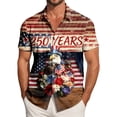 thumbnail image 2 of mgoYE 4th of July Button Shirt Men 250 Years American Anniversary Button Shirt American Flag Stars Fireworks Graphic Tee Tops(Wine,S), 2 of 6