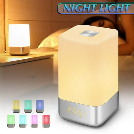 GLIME LED Wake Up Lamp Alarm Clock Night Light w/ Sunrise Simulation Sounds