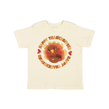 

Inktastic Happy Thanksgiving with Cute Turkey Gift Toddler Boy or Toddler Girl T-Shirt