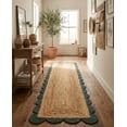 thumbnail image 4 of Sivi 2.6 x 12 Feet Handmade Scallop Braided Jute Rug - Natural Jute Runner Rug, 4 of 15
