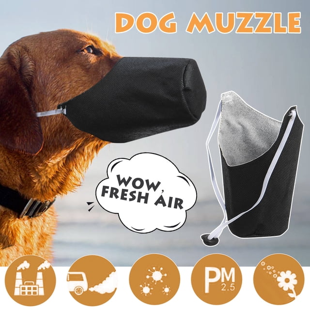 Dog Muzzle Pet Mouth Breathable Masks Anti Fog Smoke Adjustable Hygienic Mask