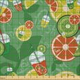 thumbnail image 2 of Ambesonne Orange Pattern Fabric by the Yard Microfiber, Summer Citrus Drink, 10 Yards, Jade Green and Scarlet, 2 of 2