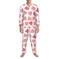thumbnail image 4 of Bingfone Men'S Pajama Set 2 Piece Loungewear Pjs, Long Sleeve With Pajama Pants-Pink Hearts1, 4 of 9