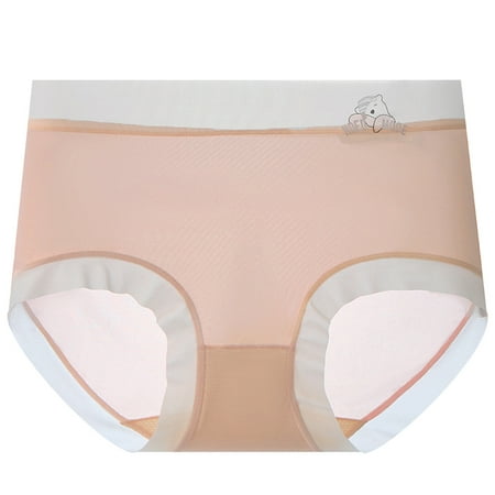 Ladies Ultrathin Traceless Breathable Ice Silk Mid High Waist Lifting Transparent Soft Panties