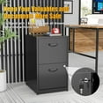 thumbnail image 5 of 2 Drawer File Cabinet, Metal File Cabinets with Lock, 18"D Black Storage Filing Cabinet for Home Office, Steel Vertical File Cabinet, Light Duty Filing Cabinet for Letter-Size Files,Assembly Required, 5 of 9