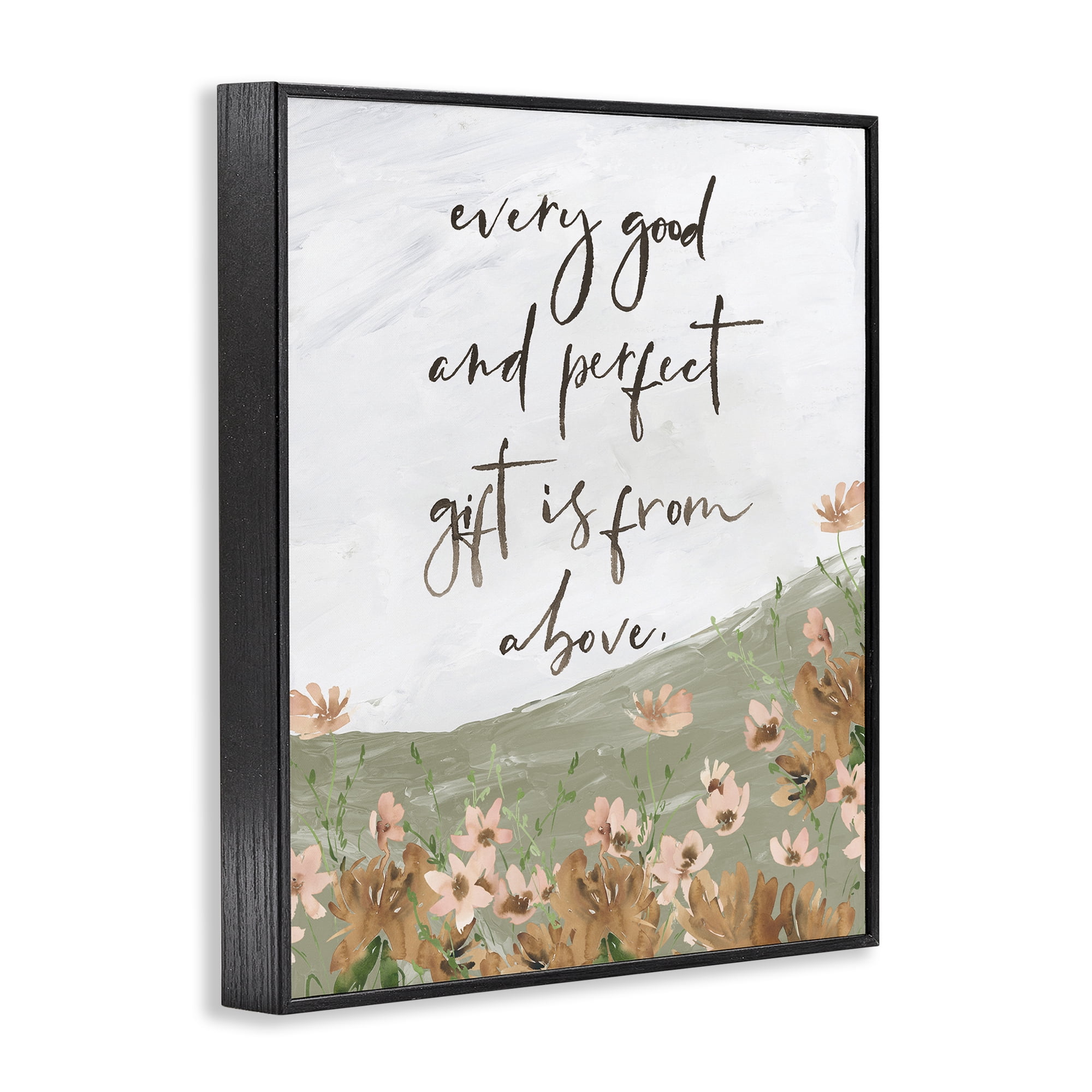 Stupell Industries Gifts From Above Religious Painting Black Framed Art Print Wall Art, 16 x 20