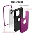 thumbnail image 2 of iPhone 14 Pro Max Case 6.7 inch 2022, Allytech Heavy Duty Hybrid Hard PC Back + Soft TPU Inner + Front PC Frame Drop Protection Case for iPhone 14 Pro Max 5G, Purple, 2 of 9