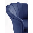 thumbnail image 6 of 34" Blue Velvet Scalloped Back Barrel Accent Chair with Metal Legs (1-Piece - Solid Wood Frame + Velvet Seat - Modern Style - With Backrest), 6 of 6