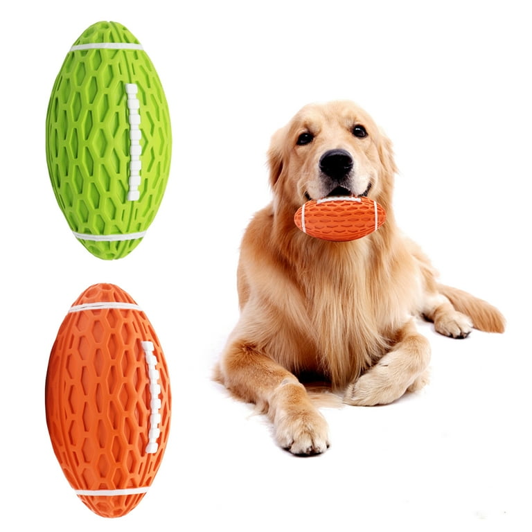 2Pcs Pet Chew Toy Relieve Boredom Soft Rugby Shape Pet Puppy Dog Teeth Grinding Toy Pet Supplies