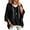 L88-Black, variant on xfsWaSs Women's Waffle 3/4 Sleeve Hoodie with Pocket Oversized Drawstring Pullover Lightweight Sweatshirt Solid Color Loose Fit Casual Tops