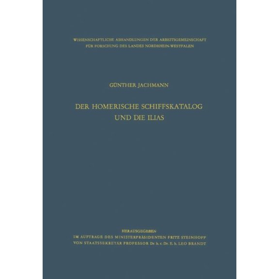 Wissenschaftliche Abhandlungen Der Arbei Der Homerische Schiffskatalog Und Die Ilias, Book 5, (Paperback)