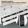 thumbnail image 3 of 72" Floating Vanity Bathroom with Sink & Stone Resin Sink Countertop, Wall Mounted Bathroom Storage Cabinet with 2 Soft-Close Drawers & High-Quality Wood, Glossy White, 3 of 9