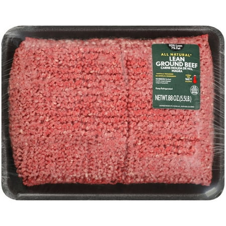 93% Lean/7% Fat,Ground Beef Tray, 5.5 lbs.