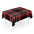 thumbnail image 1 of JSDART Pattern Tartan Plaid Retro Traditional Black Red Scottish White Tablecloth Table Desk Cover Home Party Decor 60x120 inch, 1 of 1