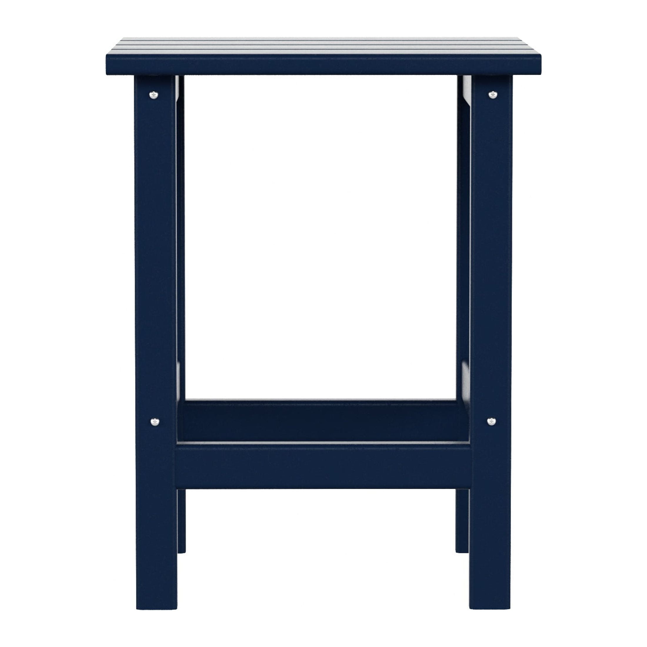 Polytrends  Laguna Hdpe All Weather Outdoor Patio Square Side Table Navy Blue