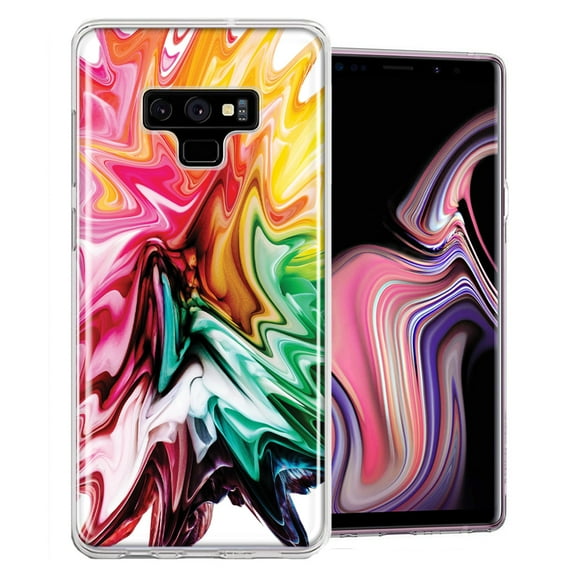 MUNDAZE For Samsung Galaxy Note 9 Rainbow Flower Abstract Design Double Layer Phone Case Cover