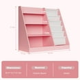 thumbnail image 3 of Hironpal Bookcase with 4 Tier Storage, Burlywood, Pink, 3 of 7