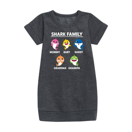 

Baby Shark - Types Of Sharks - Toddler And Youth Girls Fleece Dress