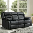 thumbnail image 4 of Bonzy Home Faux Leather Power Recliner Sofa Set, Electric Reclining Chair, Loveseat, and 3-Seat Sofa for Living Room, Bedroom, Office, Black, 4 of 9