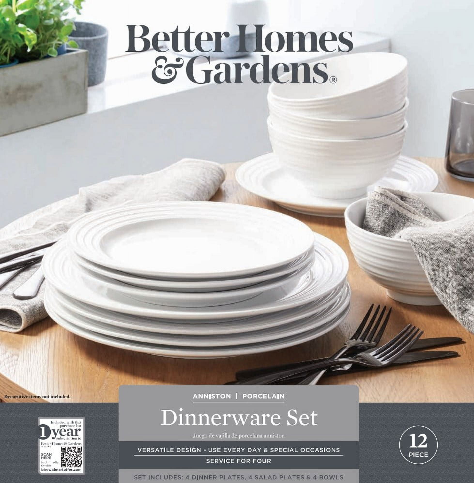Anniston Better Homes And Gardens Plate Set Porcelain Dinnerware