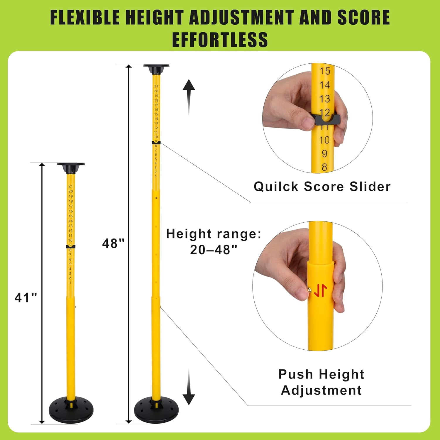 Adoreal Flying Disc Game Set with Height-Adjustable Poles & Score Tracker, Outdoor Bottle Toss Game for Beach, Lawn, Camping, Polish Horseshoes Set for Family & Friends Party Games