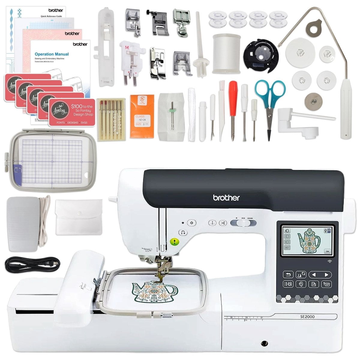 Brother SE2000 Embroidery & Sewing Machine Bundle w/ Silhouette Cameo 5