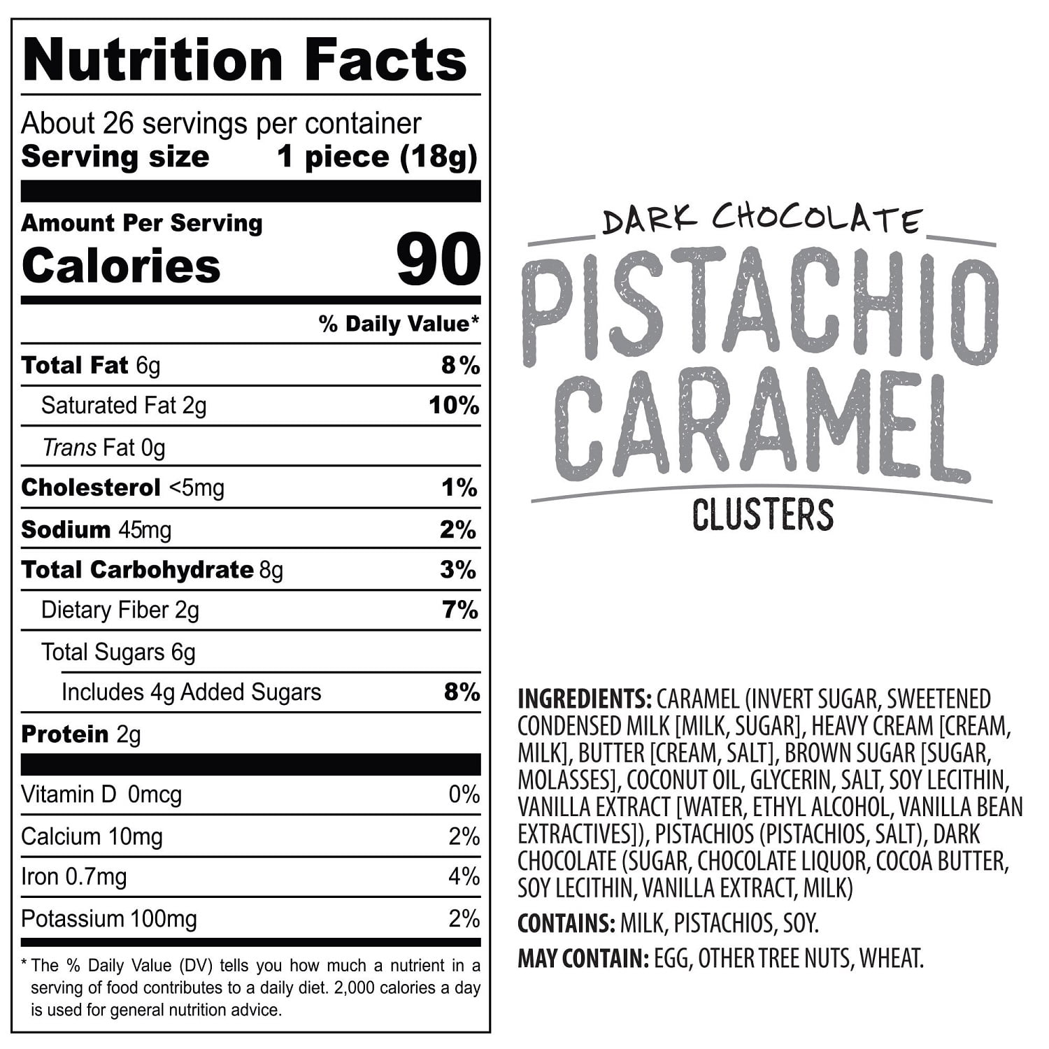 Copper Kettle Candy Co Dark Chocolate Pistachio Caramel Clusters 16 oz