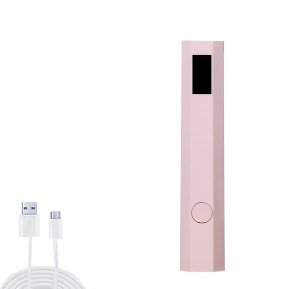Yoofe Handheld UV Nail Lamp, 5W UV Light for Gel Nails, Portable LED Nail Lamp, Nail Dryer with LCD Screen, USB Rechargeable Portable Cordless Mini Nail Dryer (Pink)