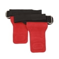thumbnail image 2 of 1 par de correas de agarre para levantamiento de pesas, doble piel de vaca, peso muerto, guantes de levantamiento de dominadas, accesorios para gimnasia, fitness, color rojo, 2 of 14