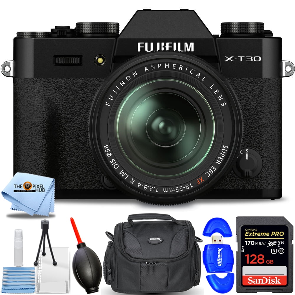 FUJIFILM XT30 II Mirrorless Camera and 1855mm Lens (Black) 7PC