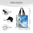 thumbnail image 3 of Disketp Cute Cloud Bichon Frise Bolsa Tote de Lona para Mujer, Bolso de Hombro y Cruzado con Cierre de Cremallera, 3 of 7