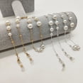 thumbnail image 4 of Chaîne de Lunettes Chaîne Perlée Chaîne de Perles Lanière de Lunettes Sangle Boucles en Silicone Collier Femme Accessoire Décontracté Extérieur Couleur Or, 4 of 6