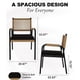thumbnail image 3 of Set of 2 patio rattan sillas con cushions - all-weather outdoor dining armchairs con armrests y metal frame para patio y garden (negra), 3 of 6