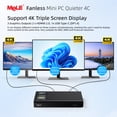 thumbnail image 2 of MeLE Intel N100 Fanless Mini PC Quieter4C 8GB 128GB Windows 11 Pro USB-C 4K Mini Desktop Computer, 2 of 10