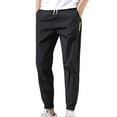 thumbnail image 2 of MRULIC jeans for men Fashionable Men's Plus Trousers Loose Size Feet With Tied Tracksuit Pants Men's pants Men Casual Pants Black + L, 2 of 9
