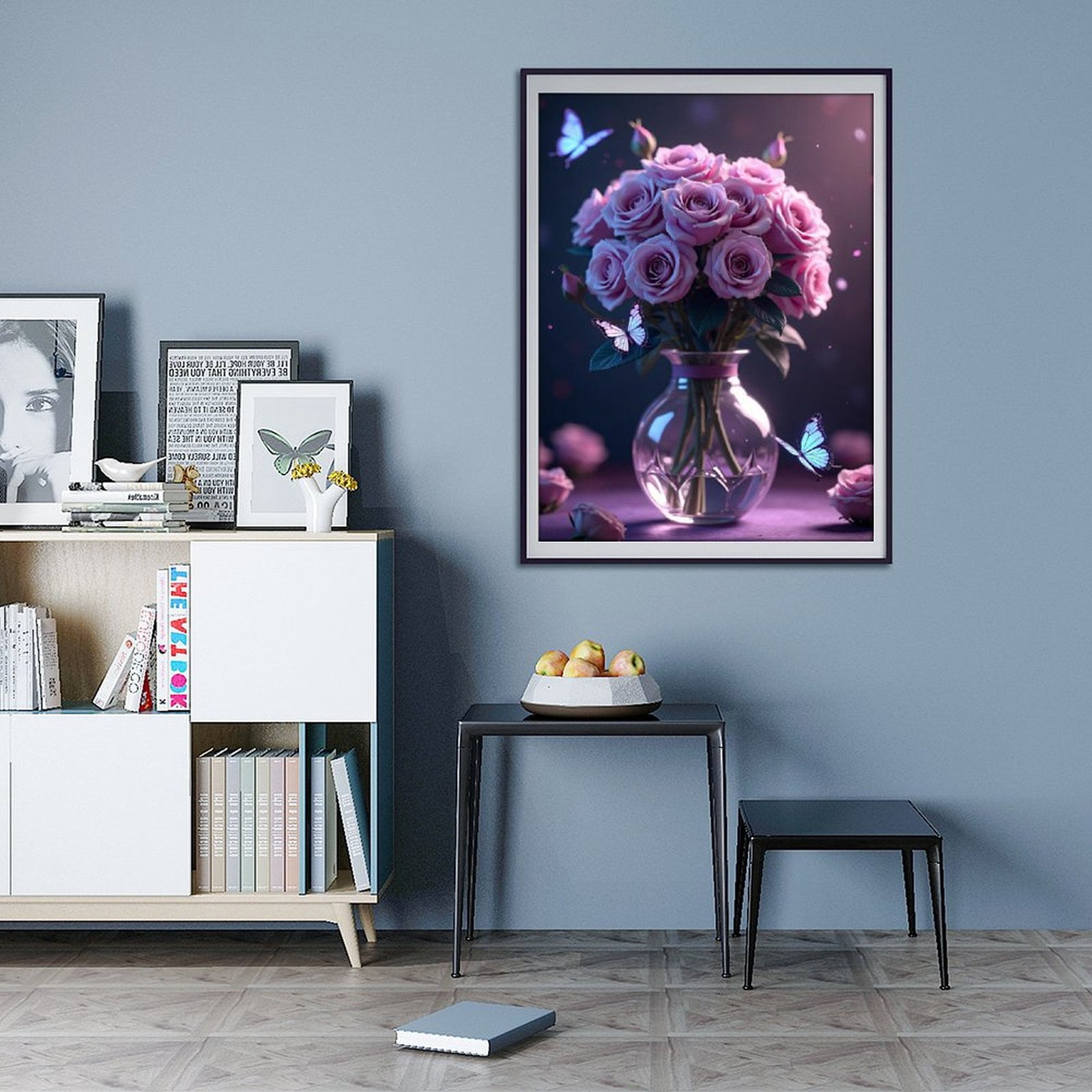 Diamond Art Kits for Adults - Modern Bouquet Lilac Print No.68 5D Frameless Dimond Painting Kit for Adults Beginner, Round Diamond Kits for Home Wall Decor, Gift for Women