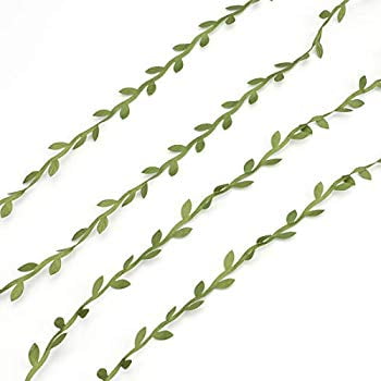 Great for DIY Craft Gift Wrapping Party Wedding Home Decoration Tosnail 5 Roll Total 109 Yards Olive Green Leaves Leaf Trim Ribbon Artificial Vines Leaf Garland