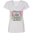 thumbnail image 3 of Inktastic Blessed to Be a Mom, Grandma, and Great Grandma Pink Flowers Women's V-Neck T-Shirt, 3 of 5